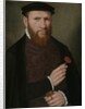 Portrait of a Man with his Right Hand Holding a Red Carnation and in his Left a Glove, 1540-51 by Master of the 1540s