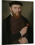 Portrait of a Man with his Right Hand Holding a Red Carnation and in his Left a Glove, 1540-51 by Master of the 1540s