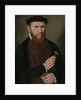 Portrait of a Man with his Right Hand Holding a Red Carnation and in his Left a Glove, 1540-51 by Master of the 1540s