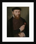 Portrait of a Man with his Right Hand Holding a Red Carnation and in his Left a Glove, 1540-51 by Master of the 1540s