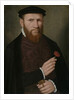 Portrait of a Man with his Right Hand Holding a Red Carnation and in his Left a Glove, 1540-51 by Master of the 1540s