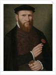Portrait of a Man with his Right Hand Holding a Red Carnation and in his Left a Glove, 1540-51 by Master of the 1540s