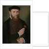 Portrait of a Man with his Right Hand Holding a Red Carnation and in his Left a Glove, 1540-51 by Master of the 1540s