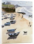 Boats on the Beach, 1986 by Lucy Willis