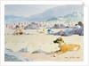 Dog on the Beach, Woolacombe, 1987 by Lucy Willis