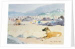 Dog on the Beach, Woolacombe, 1987 by Lucy Willis