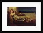 Classical Lady Reclining on a Chaise Longue by Frank Hobden