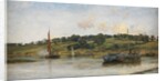 Barges on the Medway, 1977 by William Lionel Wyllie