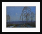 Shepherd and Sheep at Moonlight by Owen Baxter Morgan
