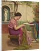 A Stitch is Free, or A Stitch in Time, 1917 by John William Godward