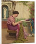 A Stitch is Free, or A Stitch in Time, 1917 by John William Godward