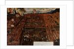 View of Cuzco at the time of the earthquake of 1650 by Peruvian School