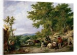 Country Lane with Gypsies by Thomas Sidney Cooper