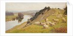 A Riverside Pasture with Sheep by William Sidney Cooper