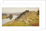 A Riverside Pasture with Sheep by William Sidney Cooper