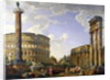 Roman Capriccio Showing the Colosseum, Borghese Warrior, Trajan's Column, the Dying Gaul, Tomb of Cestius, Arch of Constantine and the Temple of Castor and Pollux by Giovanni Paolo Pannini or Panini