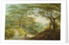 Auckland Castle, Co. Durham - View over the River Gaunless, with Bishop Cosin's Chapel by John Warwick Smith