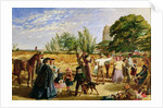 A Harvest scene in Norfolk: sketch for 'Hello Largesse', 1861 by William Maw Egley