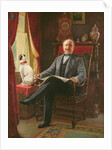 Portrait of M. le Comte de C. with his dog by Agapit Stevens