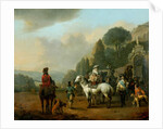 A Party of Falconers outside the Gates of a Chateau by Johannes Lingelbach