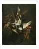 Still life with Dead Pigeon, Finches and Falcons' Hoods by William Gowe Ferguson