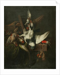 Still life with Dead Pigeon, Finches and Falcons' Hoods by William Gowe Ferguson