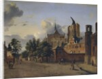 A street in Cologne with the unfinished cathedral in the centre, 1684 by Jan van der Heyden