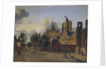 A street in Cologne with the unfinished cathedral in the centre, 1684 by Jan van der Heyden