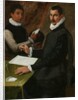 Portrait of an unknown man and his Servant, 1579 by Bartolommeo Passerotti