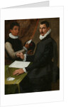Portrait of an unknown man and his Servant, 1579 by Bartolommeo Passerotti