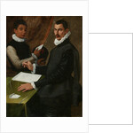 Portrait of an unknown man and his Servant, 1579 by Bartolommeo Passerotti