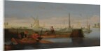 River scene with fishermen by Arentsz van der Cabel