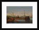 River scene with fishermen by Arentsz van der Cabel