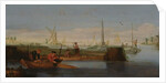 River scene with fishermen by Arentsz van der Cabel