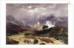 A Spate in the Highlands, 1866 by Peter Graham