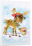 Christmas Reindeer and Rabbit by Diane Matthes
