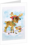 Christmas Reindeer and Rabbit by Diane Matthes