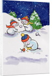 Little Snowmen Snowballing, 1996 by Diane Matthes