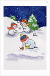 Little Snowmen Snowballing, 1996 by Diane Matthes