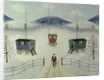 Gypsy Caravans in the Snow, 1981 by Mark Baring