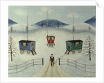 Gypsy Caravans in the Snow, 1981 by Mark Baring