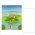 Lovers on the Bridge with Snow-capped Mountains by Mark Baring