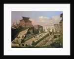 The Piazza del Campidoglio and the Church of S. Mario d'Aracoeli, Rome by B. & Bellotto L. Bellotto