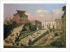 The Piazza del Campidoglio and the Church of S. Mario d'Aracoeli, Rome by B. & Bellotto L. Bellotto