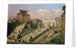 The Piazza del Campidoglio and the Church of S. Mario d'Aracoeli, Rome by B. & Bellotto L. Bellotto