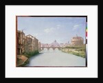 View of the Ponte and Castel Sant'Angelo in Rome by Christoffer-Wilhelm Eckersberg