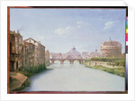View of the Ponte and Castel Sant'Angelo in Rome by Christoffer-Wilhelm Eckersberg