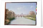 View of the Ponte and Castel Sant'Angelo in Rome by Christoffer-Wilhelm Eckersberg