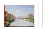 View of the Ponte and Castel Sant'Angelo in Rome by Christoffer-Wilhelm Eckersberg