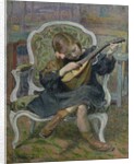 Girl Playing a Mandolin by Henri Lebasque